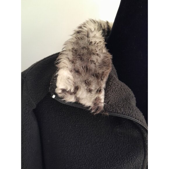 Debbie Morgan Mob Wife Bratz Leopard Collar Zip Jacket Black Size L - Picture 3 of 7